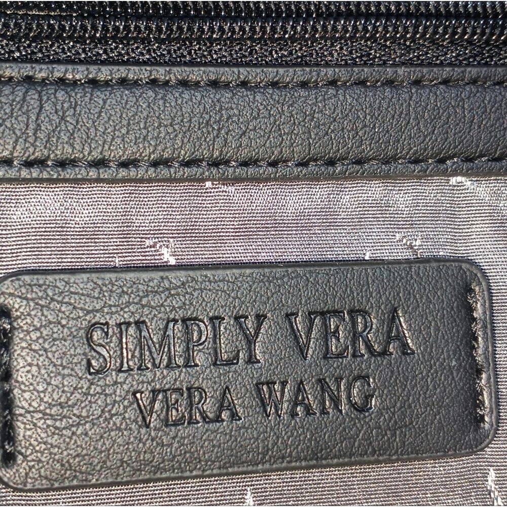 Simply Vera Wang Modern Straw Tote Bag NWOT Black - Picture 3 of 12
